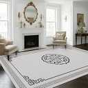 Airsell Area Rugs, Low-Profile Non-Slip Modern Carpet for Living Room and Bedroom, Lightweight Easy Clean Rug for Dining Room, Hallway, Pet Room (8x10 Ft Grey Modern A-06 Area Rug)