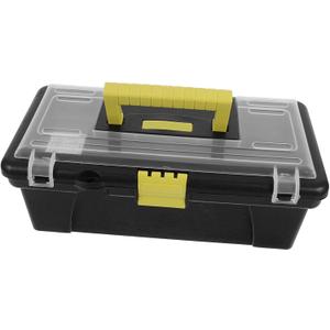 Angoily Box Portable Tool Box Tool Chest Organizer Bins Storage Bins for Tools Handle  Home Tool Organizers and Storage Craftsman Tools Tool Cabinet Hardware Heavy Tall Toolkit Black Abs