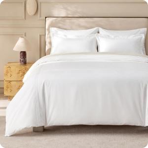 Bedsure 100% Cotton Percale Duvet Cover King, Luxury Hotel Duvet Cover, Rope Weave White Comforter Cover, PureWoven Breathable & Lightweight Bedding Set for All Season, 3 Pieces, 104"x90"