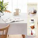 BYDOLL Table Cloth White 60x84 Inch Tablecloth for 6 Foot Rectangle Tables Outdoor Washable Wrinkle Free and Spillproof Polyester Tablecloth for Festival Camping Picnic Party Cover