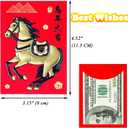 2 x Chinese New Year Red Envelopes Lunar New Year Envelopes Red Envelope Horse 2026 Li Xi Lucky Money Best Wishes Envelope Black Gold 36Pcs Small