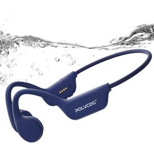 Swimming Headphones,IPX8 Waterproof Bone Conduction Headphones,32GB Memory Open Ear Headphones with Mic, Wireless Earphones Underwater Sport Earbuds for Workout Running Cycling Gift (Blue)