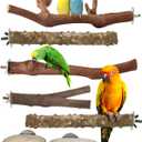 Bissap Bird Perch Stand 7PCS, Natural Grape Wood Pole Standing Parrot Cage Branch Paw Grinding Fork Parakeet Platform Hammock for Conures Budgies Finches Cockatiels Small Birds Exercise Training