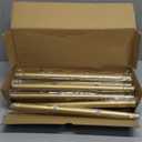 Gold Double Curtain Rods for Windows 66 to 120 Inch, 1 Inch Adjustable Decorative Crystal Long Dual Curtain Rod, Heavy Duty Vintage Double Drapery Pole with Gold Foil Finials for Living Room