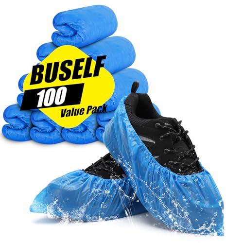 Buself Shoe Covers Disposable Non Slip - Pack of 100 (50 Pairs), Premium Waterproof and Recyclable Shoe Booties Covers for Indoors, Fits Up To 11 US Men and 13 US Women Size Buself Shoe Covers Disposable Non Slip - Pack of 100 (50 Pairs), Premium Waterproof and Recyclable Shoe Booties Covers for Indoors, Fits Up To 11 US Men and 13 US Women Size