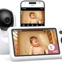 Momcozy Smart WiFi Baby Monitor with Camera and Audio, 5" 1080P Screen with Wall Mount, Motion & Cry Detection, Safe Fence, Clear Night Vision, 5000mAh Battery, 2-Way Talk, Photo & Video Recording