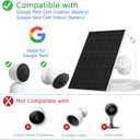 Zivif Solar Panel for Google Nest Camera, Solar Power Charger for Nest Cam Indoor & Outdoor(Battery Version), Solar Charger with IP65 Waterproof 9.84Ft Charging Cable