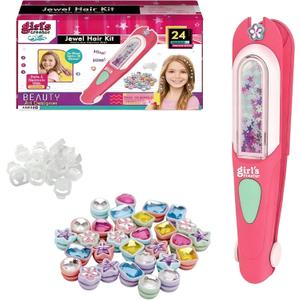 Hair Jewels & Gem Stamper Kit, Easy to Use Hair Bedazzler with Assorted Gems & Stars, Perfect for DIY Hairstyling, Ideal Girls Gifts and Birthday Toys for Creative Fun