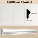 Hungbak 2 Set of 16" x 24" Pre-Cut Accent Wall Molding Trim Kit, Peel and Stick Premade Wainscoting Panels for Interior Decoration, Ready to Assemble Chair Rail Moulding
