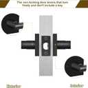 HOSOM 6 Pack Passage Door Lever for Closet Hall Heavy Duty Door Handle with Square Plate Left or Right Handing Levers Door Handles Interior No Locking Matte Black