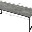 Huuger Computer Gaming Desk, 63 Inch Office Desk with Storage, Writing Work Surface for Home Office, Study, Modern Simple Style, Large Legroom, Metal Frame, Grey
