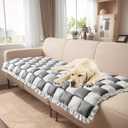 TOPCHANCES Dog Couch Cover Protector, Thickened Non-Slip Washable Plaid Sofa Pads for Couch, Pet Sofa Couch Cover Furniture Covers for Camping, Car, Floor&Bed, All-Season, (28x60in)