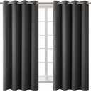BGment Blackout Curtains - Grommet Thermal Insulated Room Darkening Bedroom and Living Room Curtain, Set of 2 Panels (52 x 63 Inch, Dark Grey)