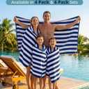 LANE LINEN Beach Towels 4 Pack - Premium 520 GSM Beach Towel 100% Cotton Ultra Soft, Thick & Highly Absorbent Pool Towels for Seaside & Summer Use - Quick Dry Towel Set for Holiday Travel Use - Blue, 4 Pack: 30"x60"