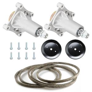 46 Inch Mower Deck Rebuild Kit Replace for Husqvarna 2246LS 2346XLS YTH22V46 YTH20K46 YTA22V46 YTH18K46, with 2 Spindles 187292 192870, 2 Pulleys 195945 197473, 1 Belt 21546607 with 106 1/2 Inch