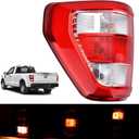 Tail Light Assembly Compatible With 2021 2022 2023 2024 Ford F150 F-150 XL Left Driver Side Taillight Brake Lamps with Bulb and Harness Replace ML3Z-13405-E