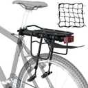 Bike Cargo Rack w/ Fender & Bungee Cargo Net & Reflective Logo, Quick Release Mountain Road Bicycle Rear Racks, Universal Adjustable Bike Luggage Touring Carrier Rack, Large Capacity Bike Pannier Rack
