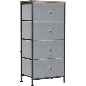 Sweetcrispy Blue Gray 4-Drawer Dresser Storage Organizer Chest with Metal Frame and Wood Top