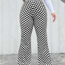 WDIRARA Women's Plus Size Newspaper Print Flare Pants High Waist Causal Long Pants Streetwear (XXXL)