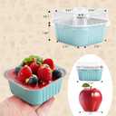 50 Pcs Mini Square Baking Cups with Lids, 5oz Aluminum Foil Mini Cake Pans with Lids, Disposable Ramekins Cake Pans, 150ml Dessert Cups Cupcake Pans for Wedding Birthday Party, Blue
