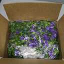 Fake Hanging Eucalyptus Garlands Artificial Vines Plants Eucalyptus Leaves with Flowers Greenery Spring Floral Garland for Home Garden Wedding Wall Arch Party Decoration(Purple)
