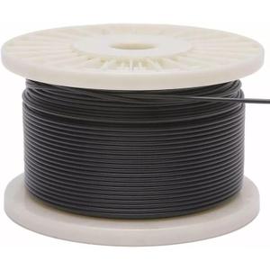 Black Vinyl Coated Stainless Steel 304 Cable Wire Rope 1/16" Thru 1/8" 7x7-1000 ft Reel for DIY Cable Decking Railing System, Marine Grade