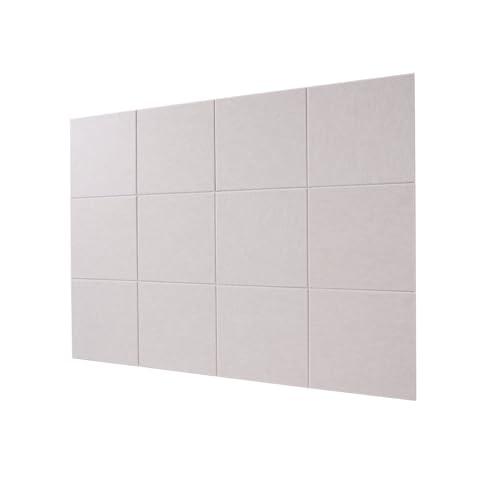 LAJAR Large Felt Wall Tiles, 12 Pack Cork Board Alternative with Removable Adhesive Tabs, Bulletin Pin Boards for Office, School and Home (Light Camel) 11.8 x 11.8in