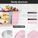 EUSOAR Disposable Ramekins, 100pcs 9oz Pink Muffin Tins Aluminum Foil Pans with Lids, Cupcake Containers Creme Brulee Cups Reusable Mini Pie Pan Bread Pudding Holders for Wedding Birthday Theme Party