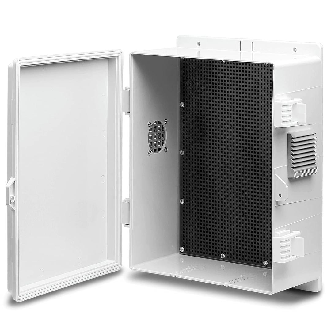 Outdoor Electrical Junction Box, ABS Water Resistant Enclosure with Internal Mounting Panel & Hinged Cover, 9.2" H* 7" L* 4.6" W