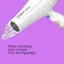 Conair Double Ceramic Hair Dryer with Diffuser | Blow Dryer with Ionic Conditioning | Includes Diffuser and Concentrator |White
