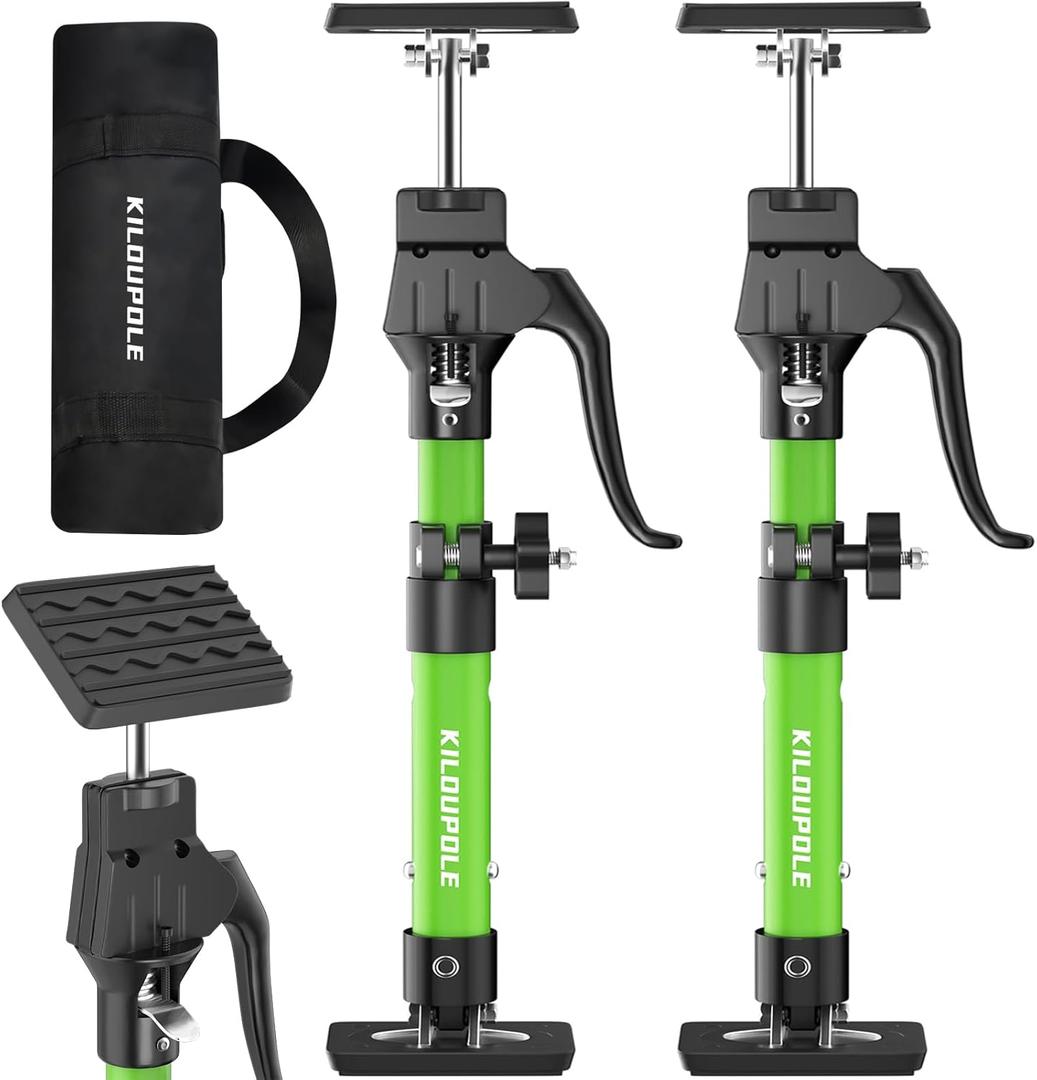 Cabinet Jack Support Pole, 15.8-23.6 Inches Steel Telescopic Quick Support Rod, Third Hand Tool Support System, Drywall Jack, Cargo Bars, 200 LB Capacity, 2-Pack