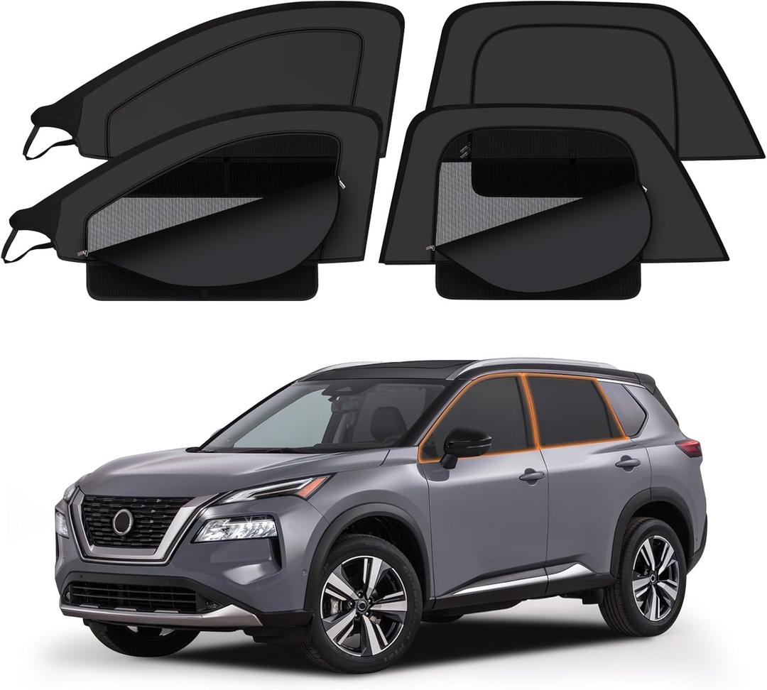 XCBYT 2021-2023 Rogue Car Window Shades | Dual Purpose Car Window Covers with Breathable Mesh | Insulate Heat 99% Sun UV Blackout | Keeps Cool Privacy Curtains for Breastfeeding, Napping, Camping