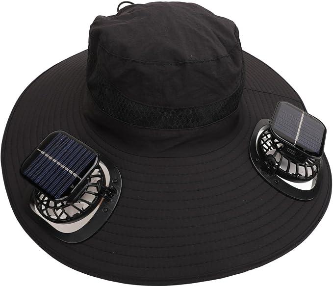 Solar Fan Hat Large Brim Quick Dry Breathable 3 Speeds Wind Long Battery Life Men Sun Hat Solar Fan Fishing Hat