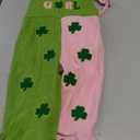 Toddler Baby Girl St. Patrick's Day Outfit Lucky Clover Sleeveless Halter Romper Overall Jumpsuit Bell Bottoms Pants 12,18M