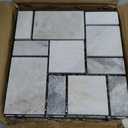 jxgzyy 4PCS Interlocking Deck Tiles, 12"x12" Outdoor Patio Tiles, Waterproof DIY Outdoor Flooring, Natural Marble Floors for Porch, Garden, Pathway, Gray Slate (4 sq. Ft), 11.8'' x 11.8''