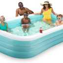Funsicle 10ft Serenity Blue Pool, Inflatable Family Swimming Pool, Lagoon Blue, Rectangular, Age 6 & up, Lagoon Blue
