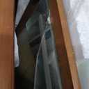 Muwuele Solid Wood Small Vanity Desk with Mirror and Lights, Narrow Makeup Vanity for Small Space, Flip Top Vanity Side Table, 3 Color Modes & Adjustable Brightness, 23.6" Slim Dressing Table, Walnut