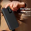 for Samsung S23 Ultra 5G Case Smart Small Screen View, with S-View Wallet Phone Case,Smart Window Cover for Samsung Galaxy S23 Ultra Case, Flip Leather Protective Smart View (Black)