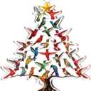 3 x Hummingbird Christmas Ornament, Colorful Acrylic Hummingbird Ornament, Stacked Hummingbirds Gifts for Women, Bird Lovers, Humming Bird Decor, Xmas Home Decorations, 4.4x3.7 in (1PC)