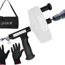 DrainX 50-FT Steel Power Pro Drum Auger Plumbing Snake with Drill Attachment | Use Manually or Powered | Heavy Duty Cable with Work Gloves and Storage Bag Included