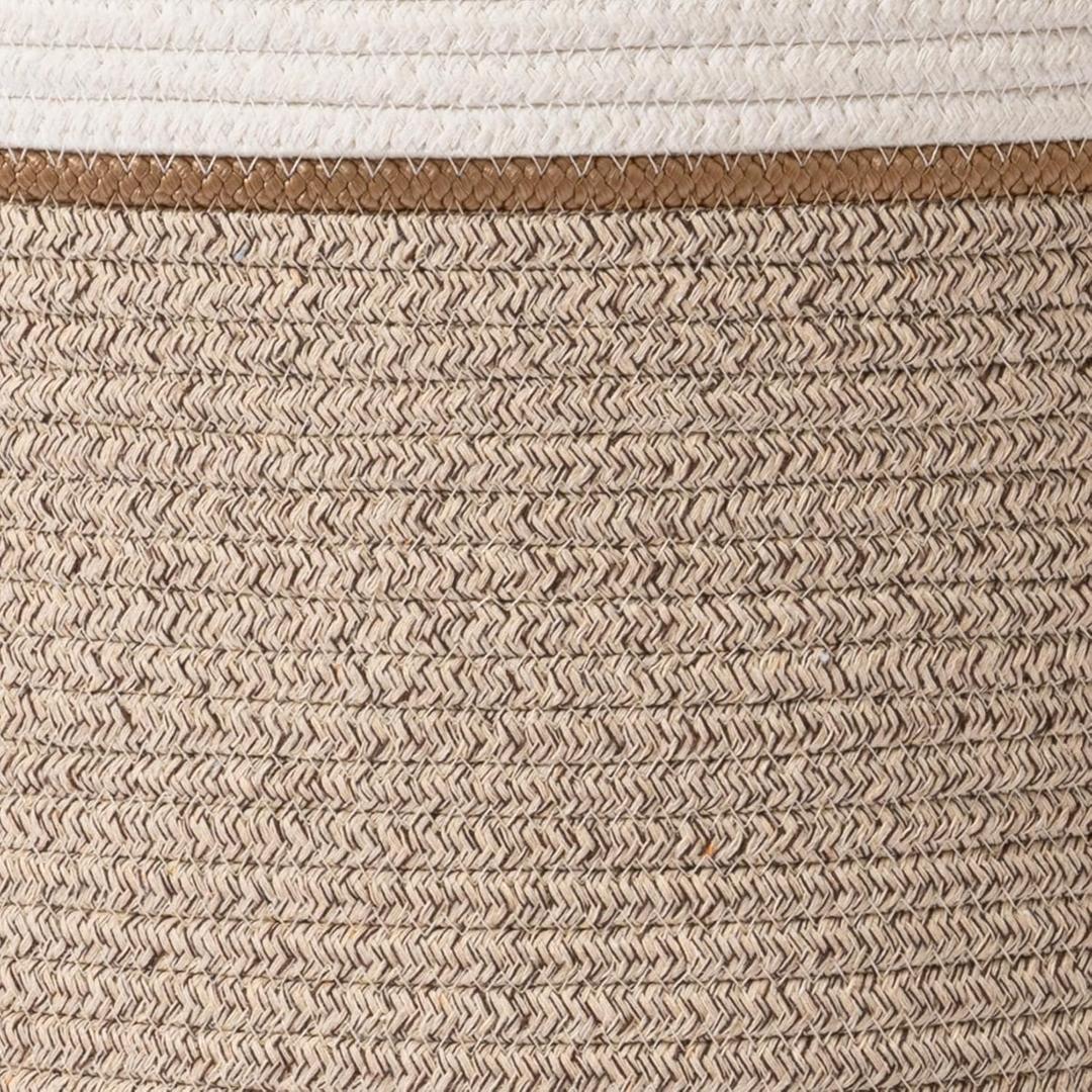 Woven Rope Storage Baskets - Large Cotton Laundry Basket for Storing Blankets Toys for Children Laundry Basket for Baby Clothes, 4 Pack 