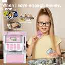 Pink Piggy Bank for Kids, ATM Machine Bank for Real Money with Debit Card, Bill Feeder, Coin Recognition, Balance Calculator, Electronic Savings Safe Box, Gifts for Teen Boy Girl, Medium
