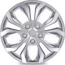 TangMiGe 4-Pack Universal Hubcaps Wheel Covers Replacement R15, Steel Wheel Rim Cover for Most Cars Trucks Sedans SUV, 15" 15 in Hub Caps (Silver Color, 15 inch)