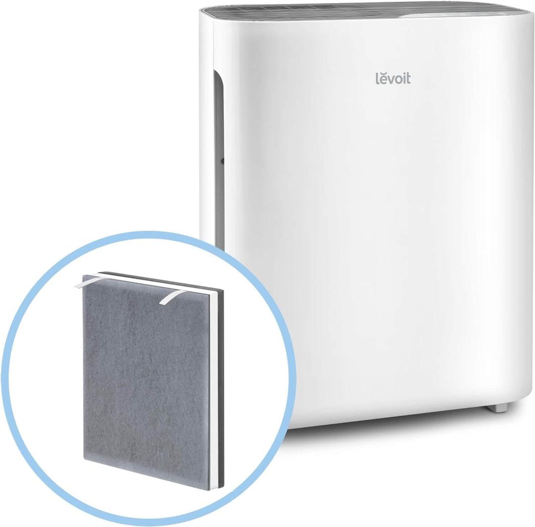 LEVOIT Air Purifier for Home - Main Washable Filter for Allergies, Smoke, Dust, Quiet Odor Eliminator for Bedroom, Pet Hair Remover - Vital 100 Plus (With Extra Filter), White