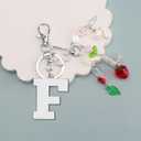 2 x Initial Letter Keychains for Women Cute Star Heart Strawberry Car Keychain for Wallet Backpack Bag