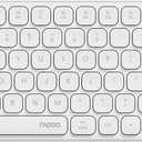 Rapoo E9310M Wireless Keyboard for Mac/iPad/PC, Multi-Device Bluetooth Keyboard with Number Pad, Low-Profile, Quiet Typing, 99-Key, Battery Powered, Support 4 Devices for Windows, Linux, Chrome, Mac (White)