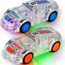LIDI 2 Pack LED Light up Pull Back Race Cars Toy, Toy Car for Toddlers Boy | Birthday Gifts Easter Basket Stuffers, Christmas Party Gift