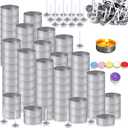 WFPLUS 100 Pcs Aluminum Tea Lights Cups, Empty Case Candle Wax Containers, Metal Tea Light Tins with 100 Pcs Candle Wicks Packaged in Carton Box, Candle Mold for DIY Candles Making Supplies