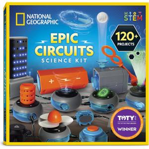 National Geographic Circuit Maker Kit - Electronics Kit for Kids with 120 Electrical Projects, Electric Circuit STEM Toy, Electronic Projects, Electrical Kit for Kids, Electricity Set