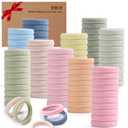 100PCS Elastic Hair Accessories - Seamless Cotton Hair Bands, Soft Ponytail Holders for Thick/Thin Hair, No Damage Morandi Color Elastics for Women and Girls